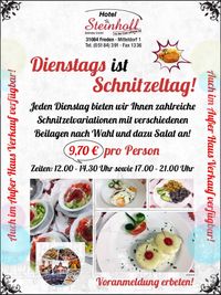 Dienstags Schnitzeltag Hotel Steinhoff 2022